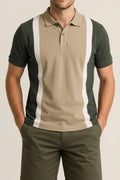 Octave Men Safari Colourblocked Polo Collar T-shirt