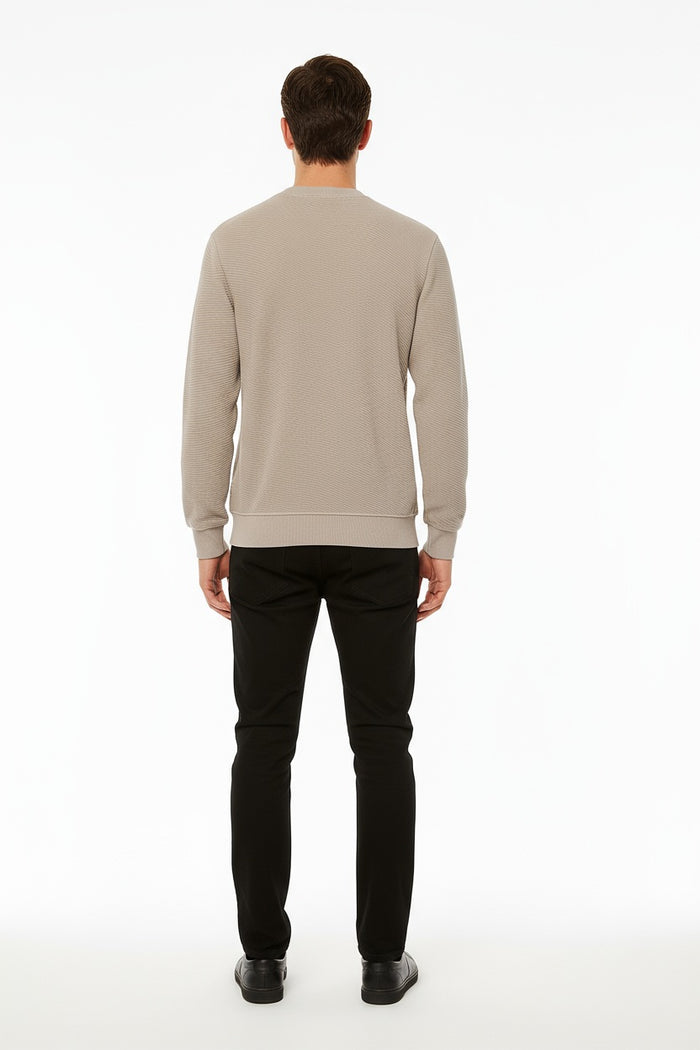 Octave Men Stone Solid Round Neck Sweatshirt