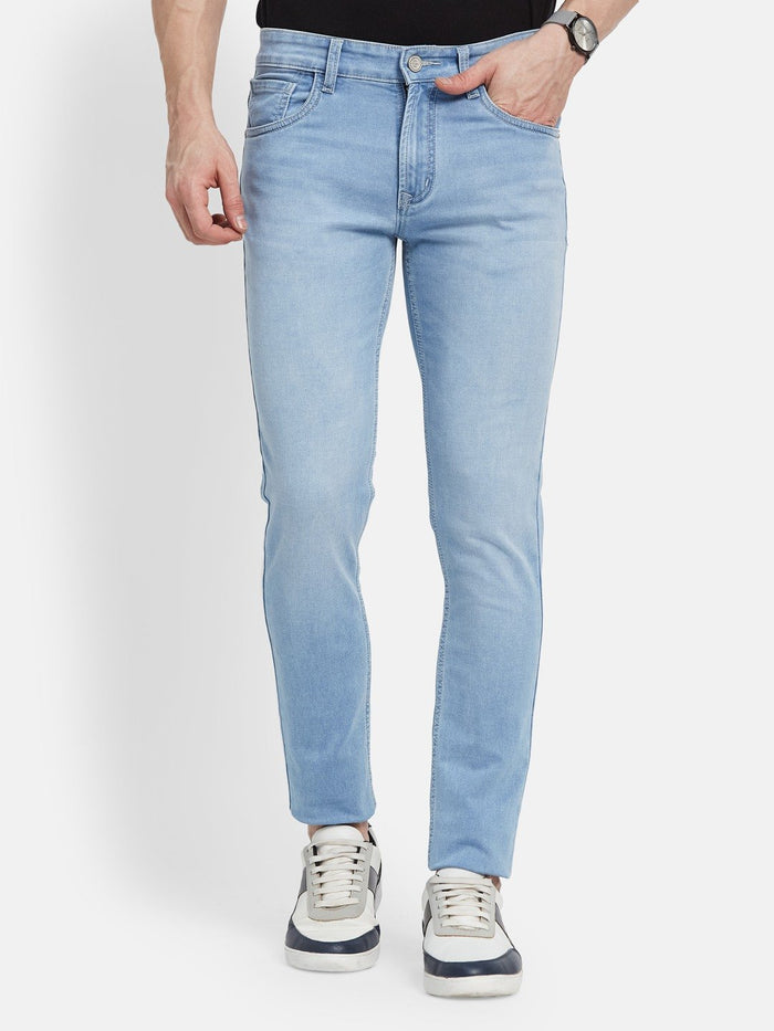 Octave Men Straight Fit Mid-Rise Light Fade Stretchable Jeans