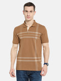 Octave Men Striped Polo Collar T-shirt