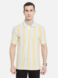 Octave Men Striped Polo Collar T-shirt