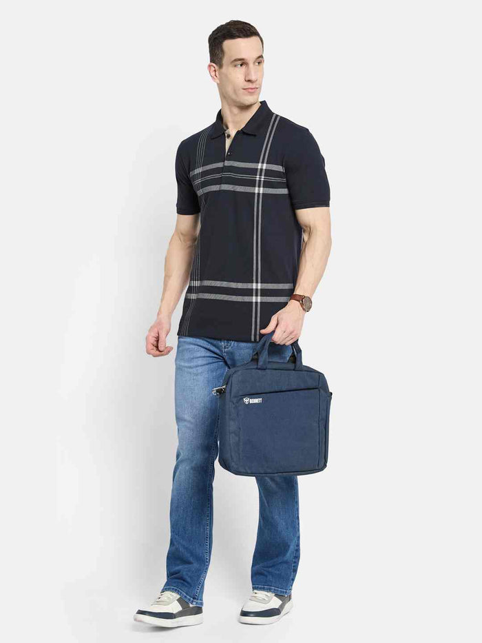 Octave Men Striped Polo Collar T-shirt
