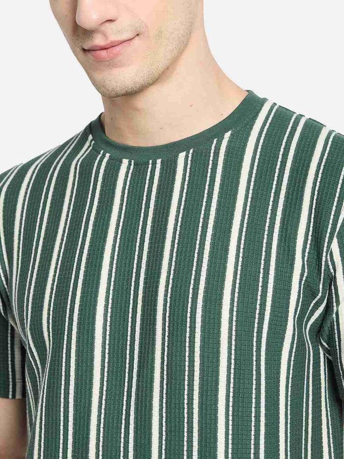 Octave Men Striped T-shirt