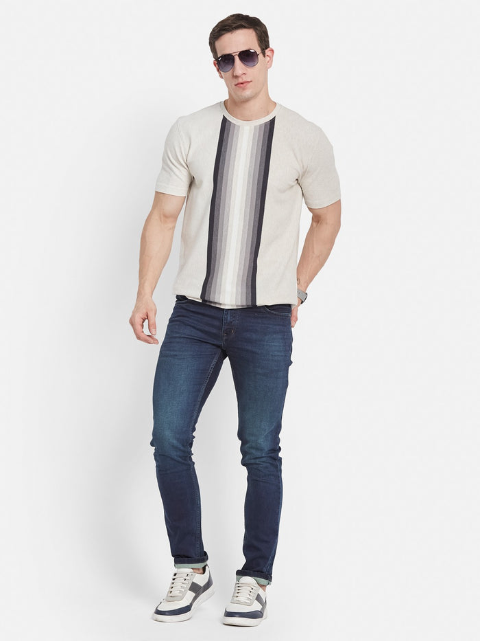 Octave Men Striped T-shirt
