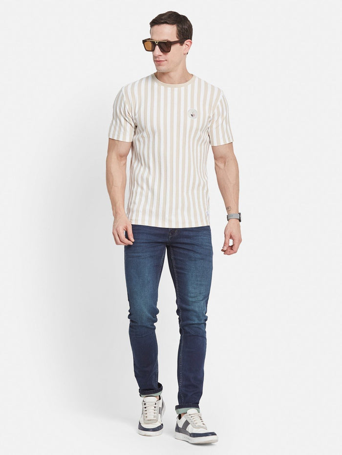 Octave Men Striped T-shirt