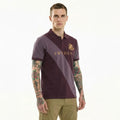 Octave Men Wine Colourblocked Polo Collar T-shirt