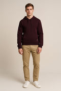 Octave Men Wine Solid Hooded Sweatshirt