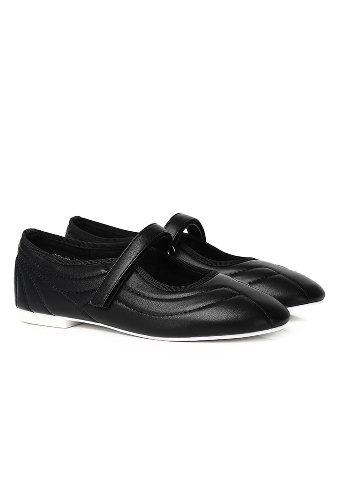 Odelia Padded Mary Janes Flats (Black)