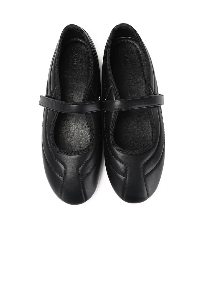 Odelia Padded Mary Janes Flats (Black)