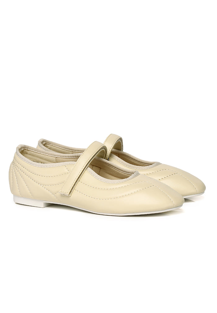 Odelia Padded Mary Janes Flats (Light Yellow)