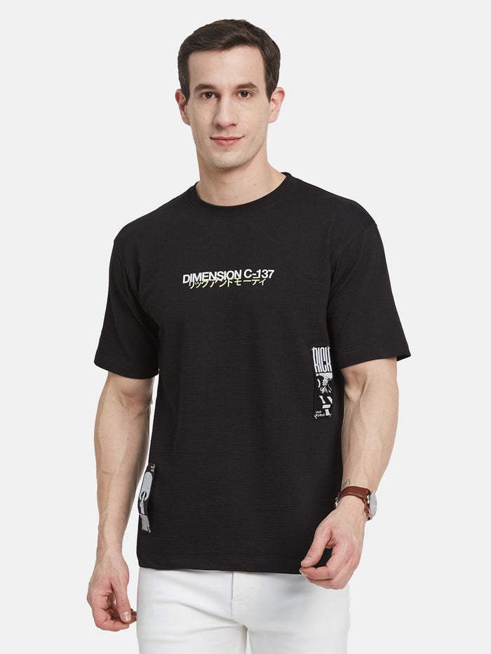 OVERSIZED WARNER BROTHERS BACK PRINT ROUND NECK SEER SUCKER T-SHIRT