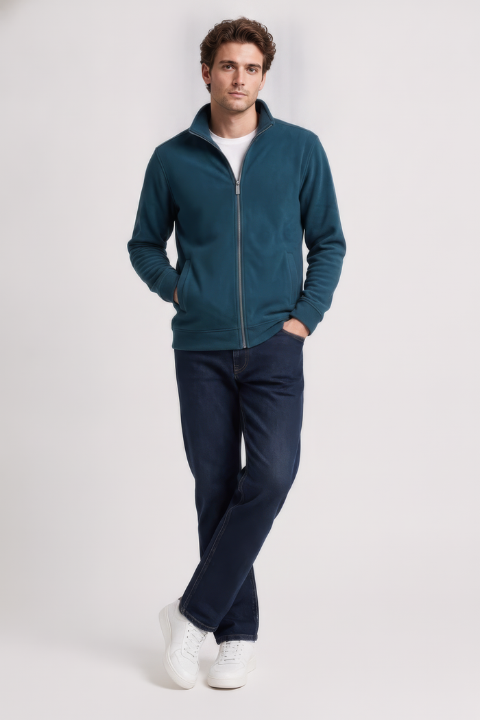 Pacific Melange Men’s Full Zip  Sweatshirt  – Premium Blended German Velvet