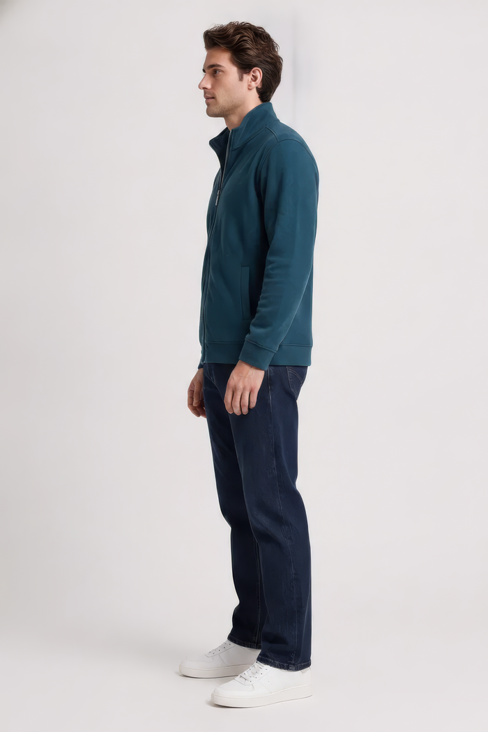 Pacific Melange Men’s Full Zip  Sweatshirt  – Premium Blended German Velvet