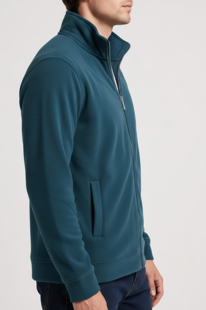 Pacific Melange Men’s Full Zip  Sweatshirt  – Premium Blended German Velvet