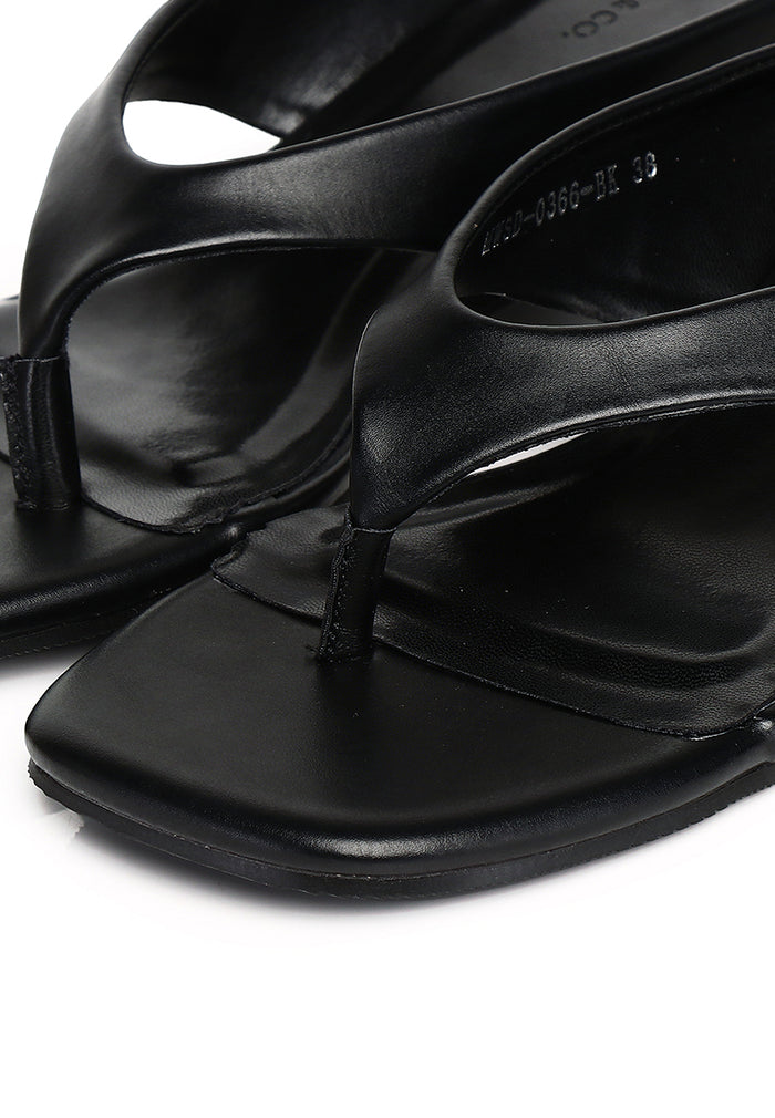 Parker Thong Wedges (Black)