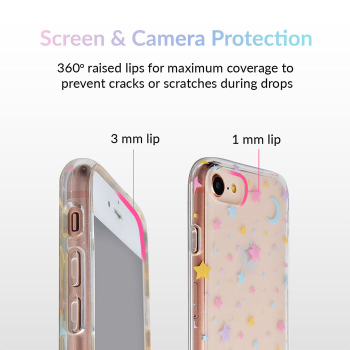 Pastel Starry Night Clear iPhone Case – Chic Designer-Style Phone Cover