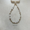 Pearl |  Beaded Gold Phone Strap with Insert - Universal Fit