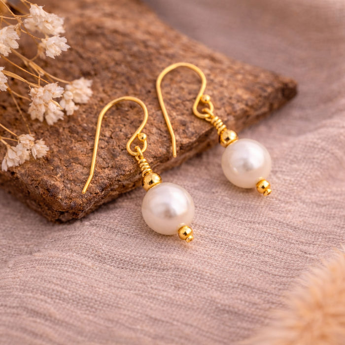 Pearl Earrings | Drop Earrings | 14K Gold Filled or Sterling Silver | Pearl | 30th Anniversary