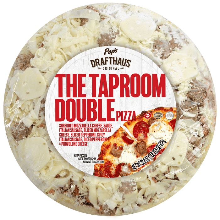 Pep's Drafthaus Original Taproom Double Sausage and Pepperoni Frozen Pizza 33.6oz