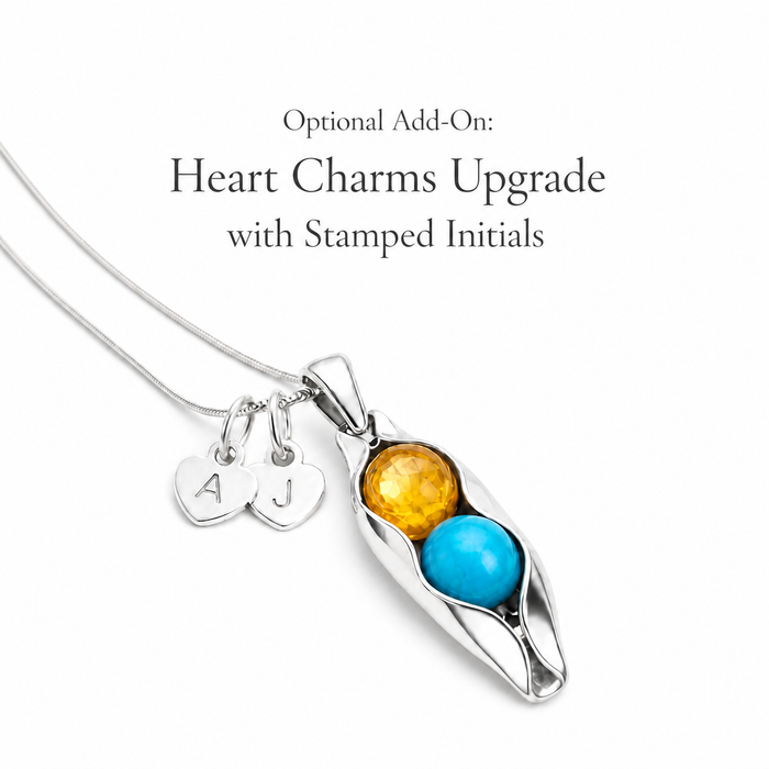 Heart charms custom initials