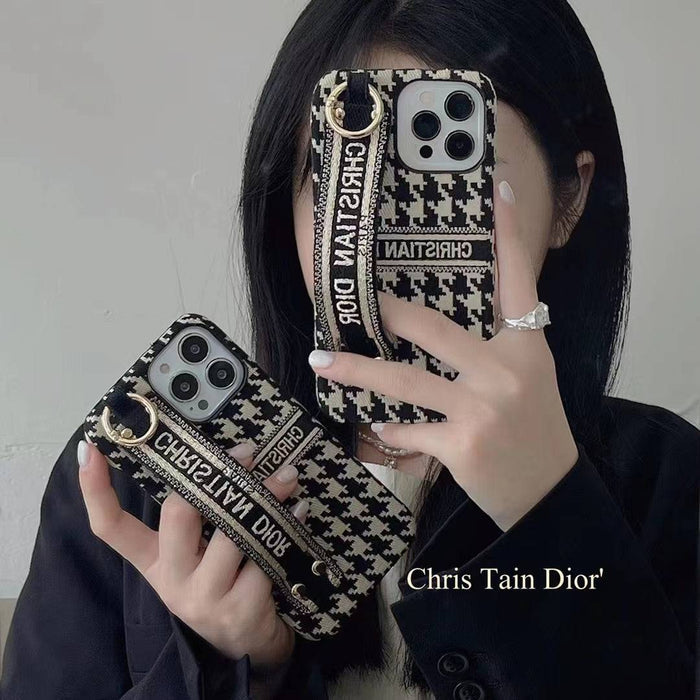 Phone Case with Hand Strap for iPhone Fashion Fabric