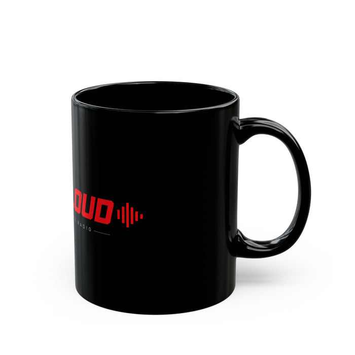 Play Loud Black Coffee Mug – 11oz/15oz Music Lover Gift