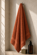 Premium Cotton Bath Towel – Rust Colour
