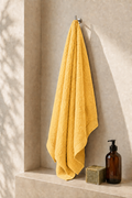 Premium Cotton Bath Towel – Yellow Colour
