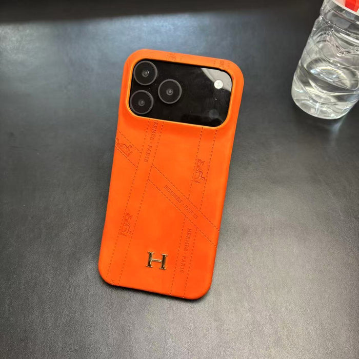 Premium H Leather Case For iPhone 17/ 16 / 15 /14