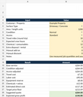 Pressure washing business spreadsheet quote calculator with surface pricing, condition, access, labor and profit calculations