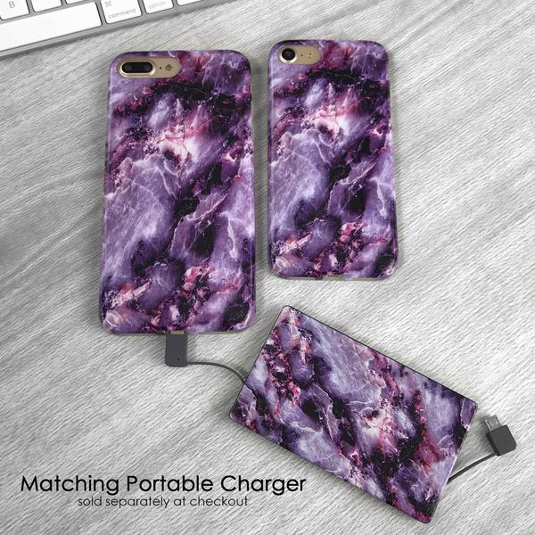 Purple Stone Marble iPhone Case – Luxury Aesthetic Phone Cover