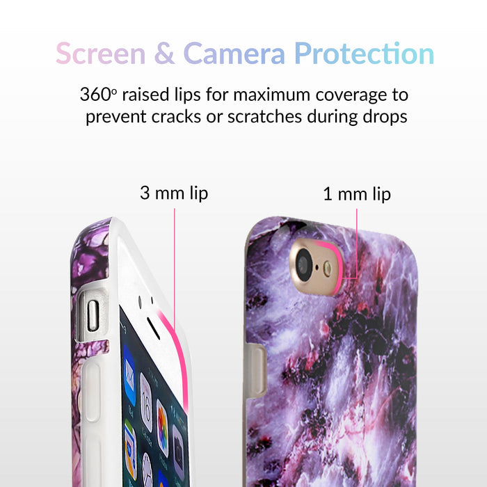Purple Stone Marble iPhone Case – Luxury Aesthetic Phone Cover