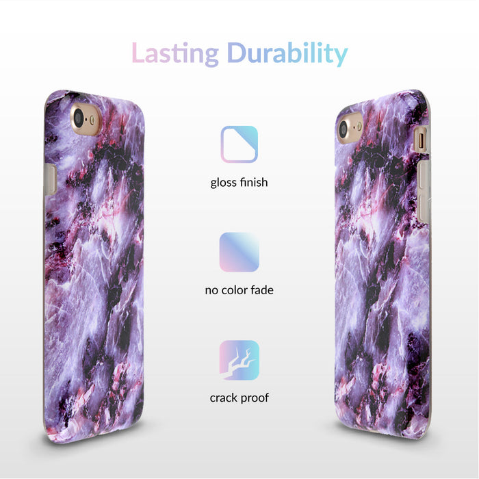 Purple Stone Marble iPhone Case – Luxury Aesthetic Phone Cover