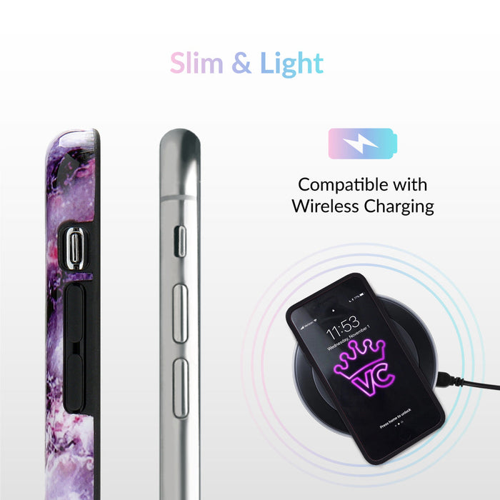 Purple Stone Marble iPhone Case – Luxury Aesthetic Phone Cover