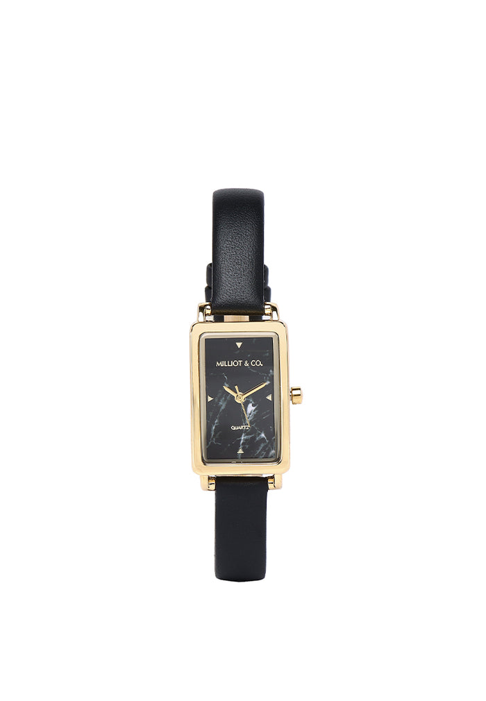 Raven Leather Analogue Watch (Black)