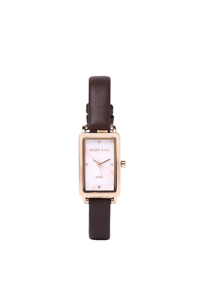 Raven Leather Analogue Watch (Coffee)