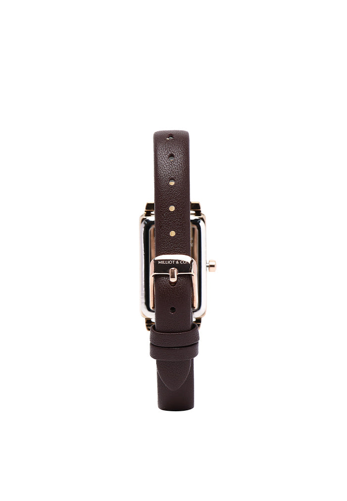 Raven Leather Analogue Watch (Coffee)