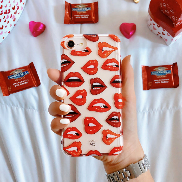 Red Lips iPhone Case – Chic Designer-Style Phone Cover