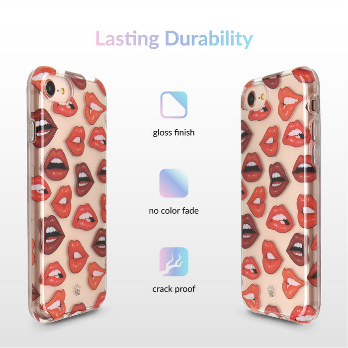 Red Lips iPhone Case – Chic Designer-Style Phone Cover