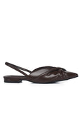 Riley Pleated Slingback Flats (Espresso)