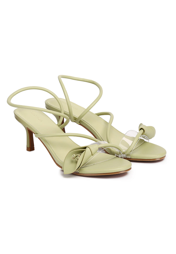 Romy Floral Strappy Heels (Olive)