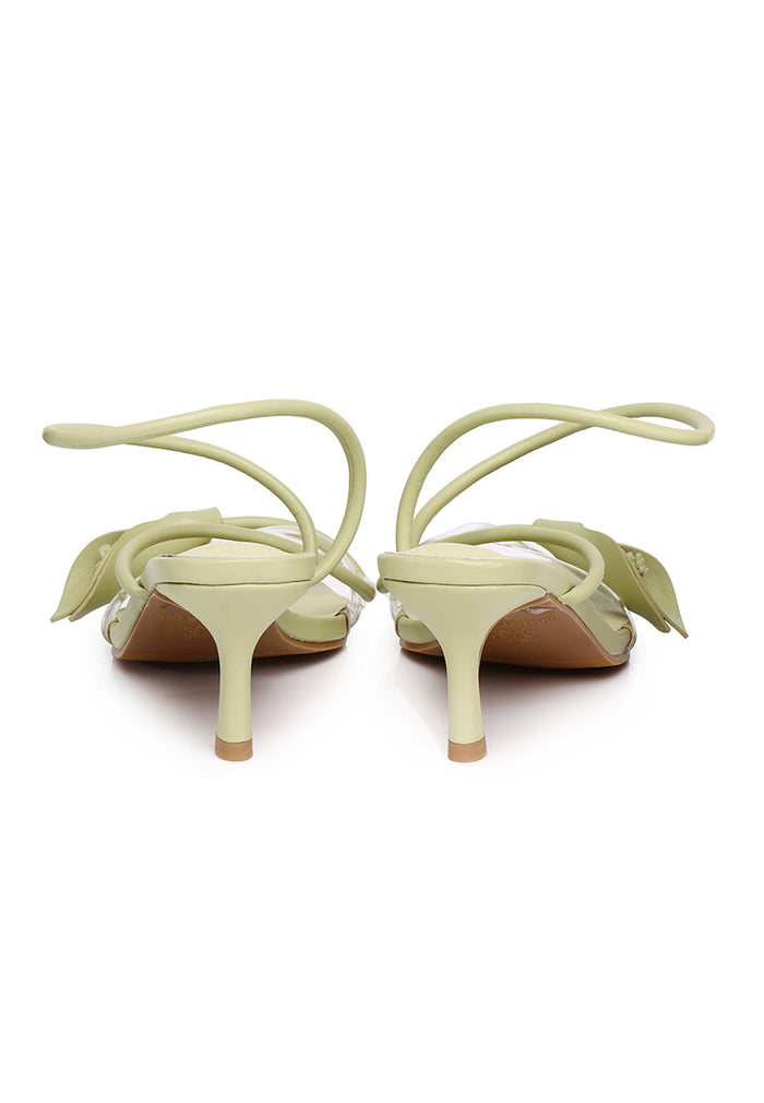 Romy Floral Strappy Heels (Olive)