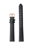 Rose Gold-Black 14mm Basis Genuine Leather Strap (Black)