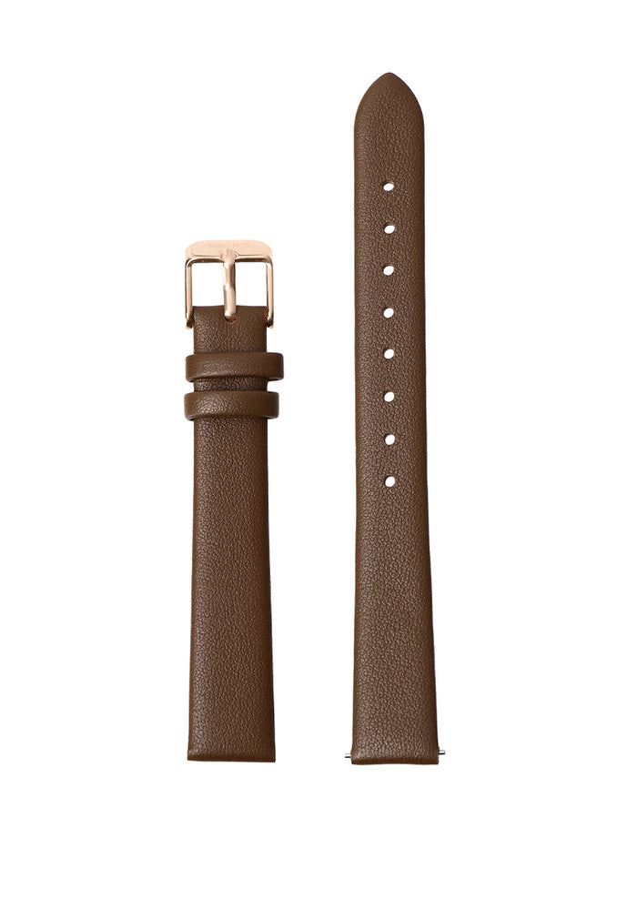 Rose Gold-Black 14mm Basis Genuine Leather Strap (Espresso)