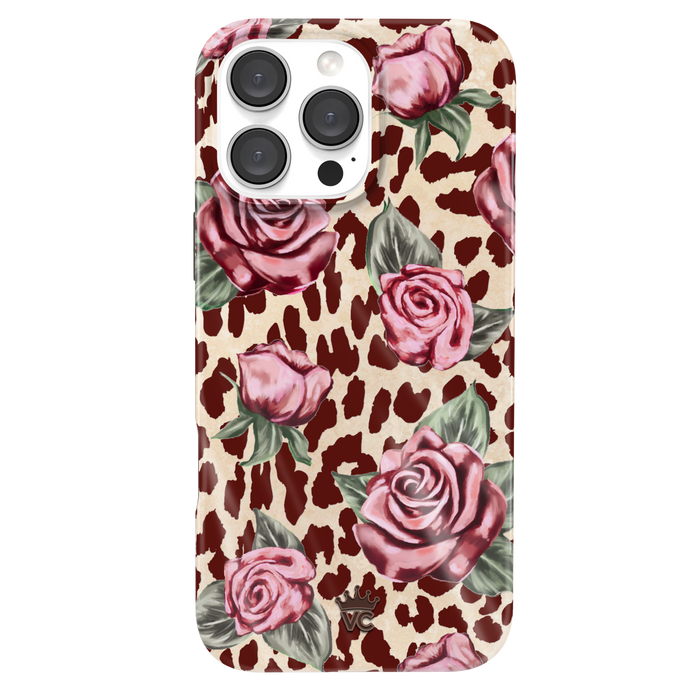 Rosy Leopard iPhone Case – Aesthetic Shockproof Phone Cover