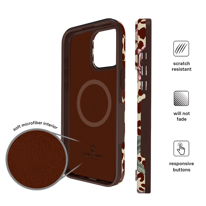 Rosy Leopard iPhone Case – Aesthetic Shockproof Phone Cover