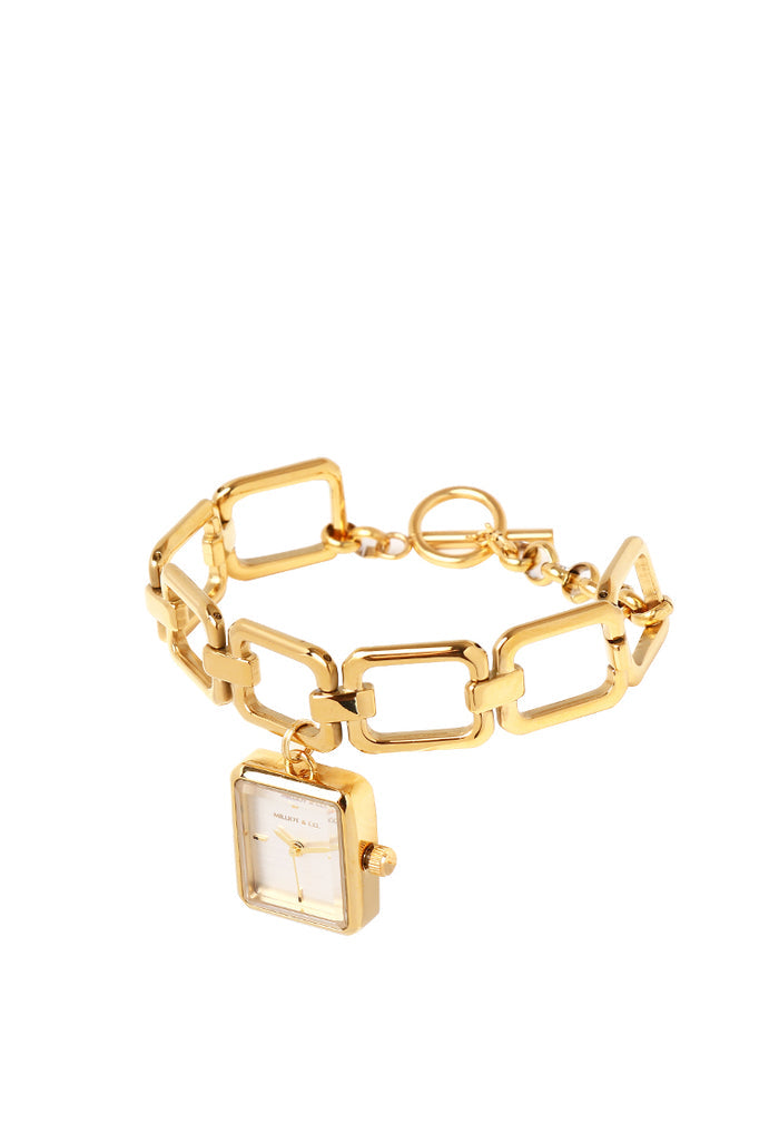 Scarlett Stainless Steel Chain Bracelet Watch (Gold)