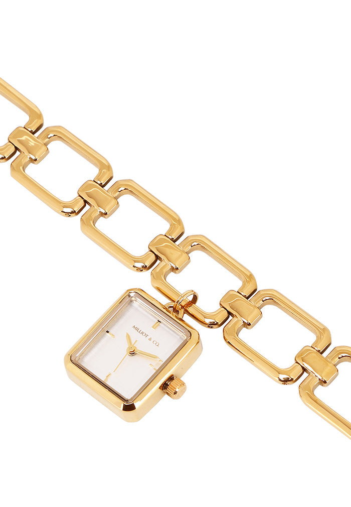 Scarlett Stainless Steel Chain Bracelet Watch (Gold)