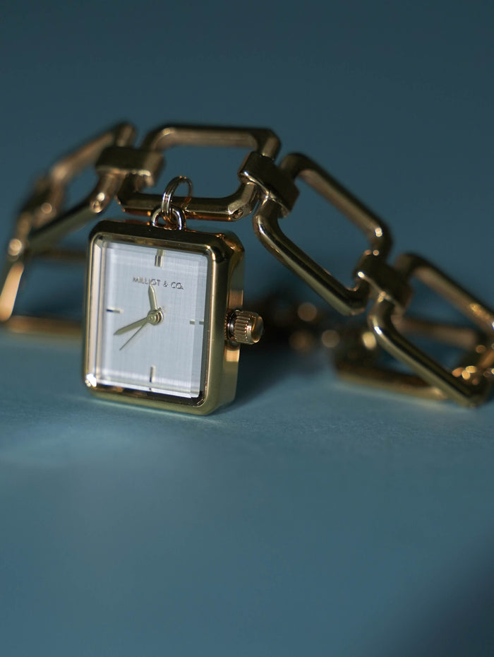 Scarlett Stainless Steel Chain Bracelet Watch (Gold)