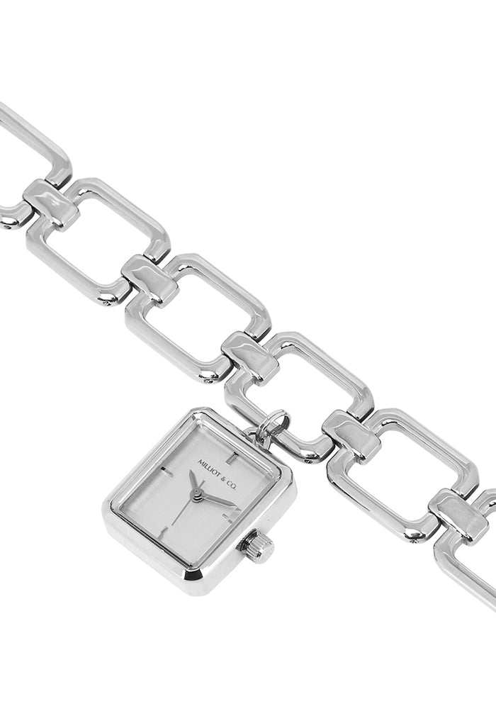 Scarlett Stainless Steel Chain Bracelet Watch (Silver)